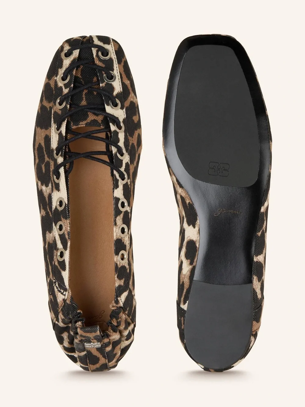NWT GANNI Eyelets Lace Up Ballerina Flats!